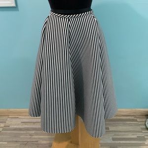 Black and white striped maxi skirt